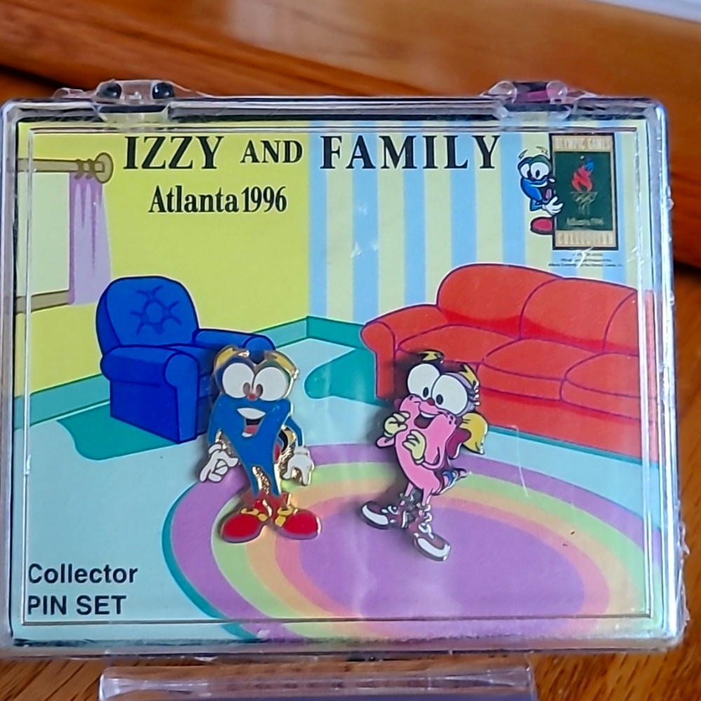 Izzy and family Atlanta 1996 collector pin set.